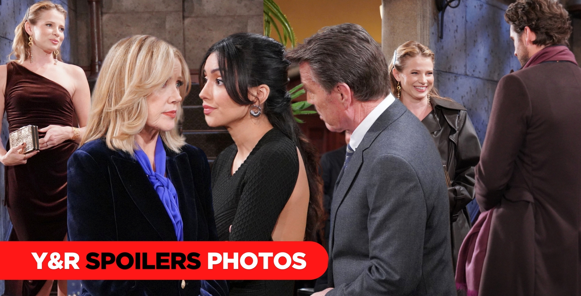 the young and the restless spoilers for january 29, 2024, episode 12795, photo collage.