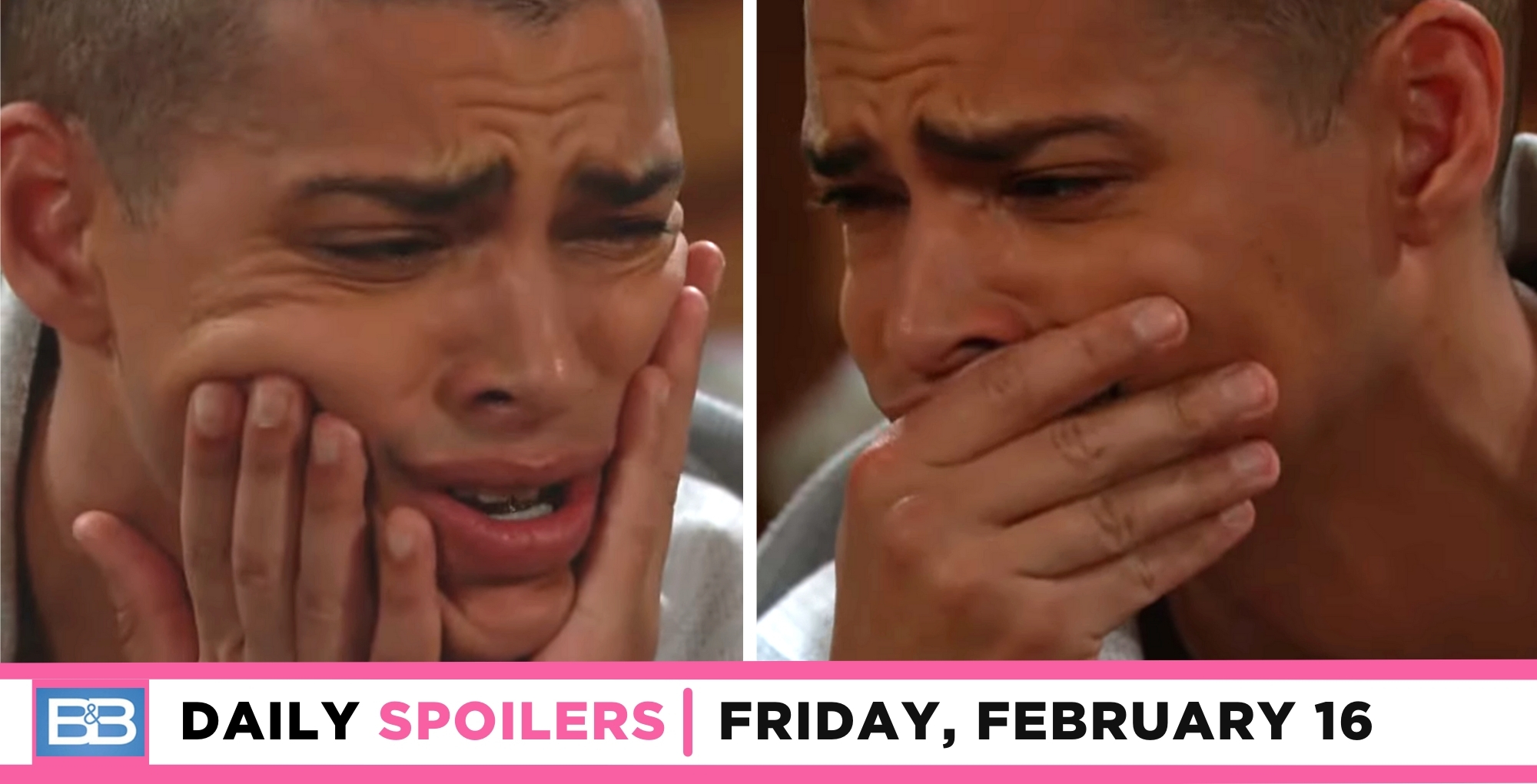 the bold and the beautiful spoilers for february 16, 2024, episode 9211, two images of a devastated zende.