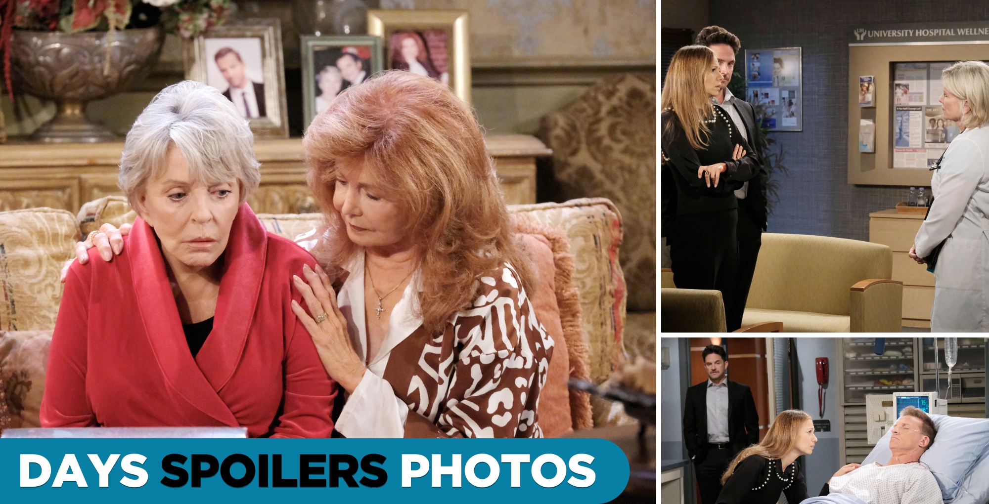 days of our lives preview photos for february 13, 2024, episode 14791, collage of photos.