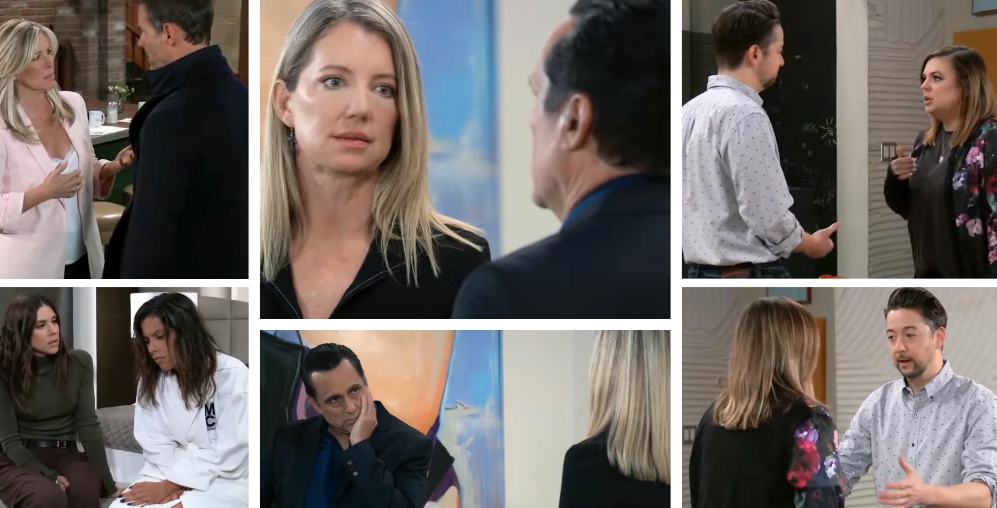 general hospital couples collage for tuesday, february 27 episode sonny, carly, nina, drew, maxie, spinelli, blaze, kristina