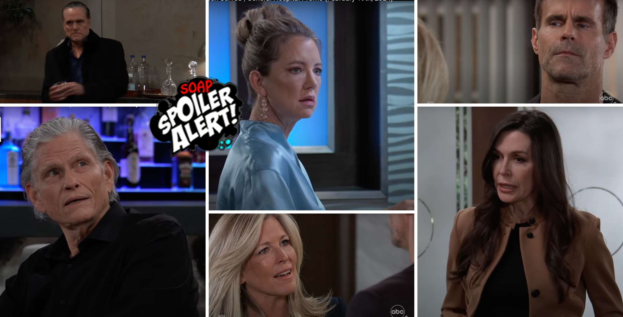 general hospital weekly video preview collage for monday, february 19.