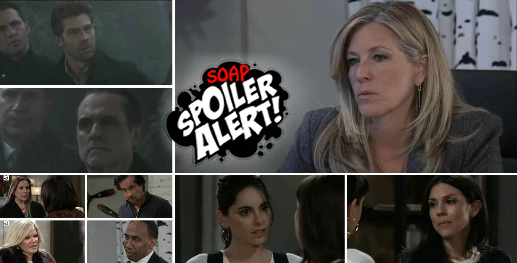 collage of next on general hospital preview for february 13.