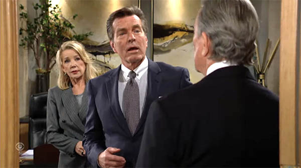 nikki, jack, and victor at newman media on young and the restless.