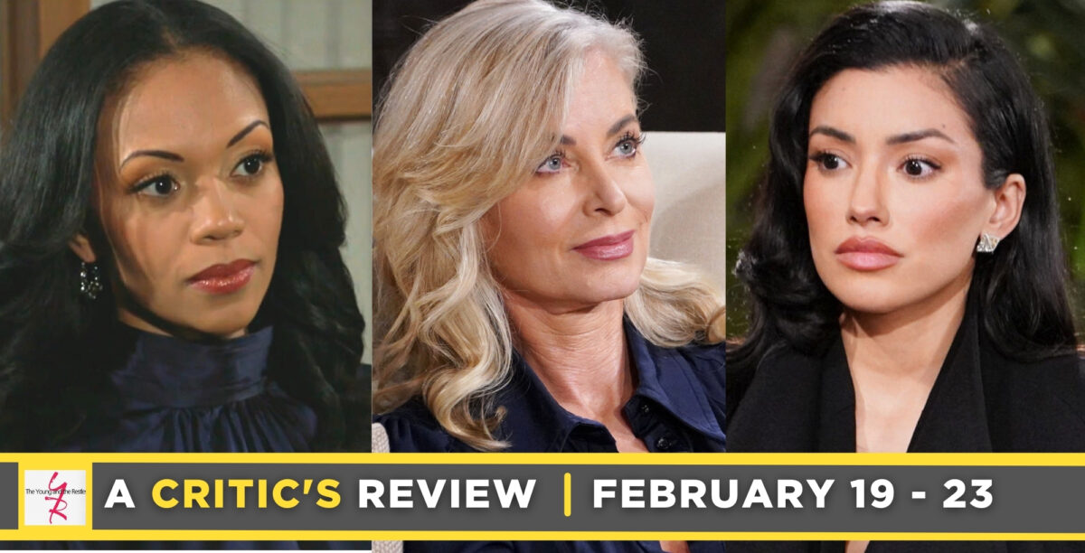 the young and the restless critic's review for february 19 - february 23, 2024, amanda, ashley, audra