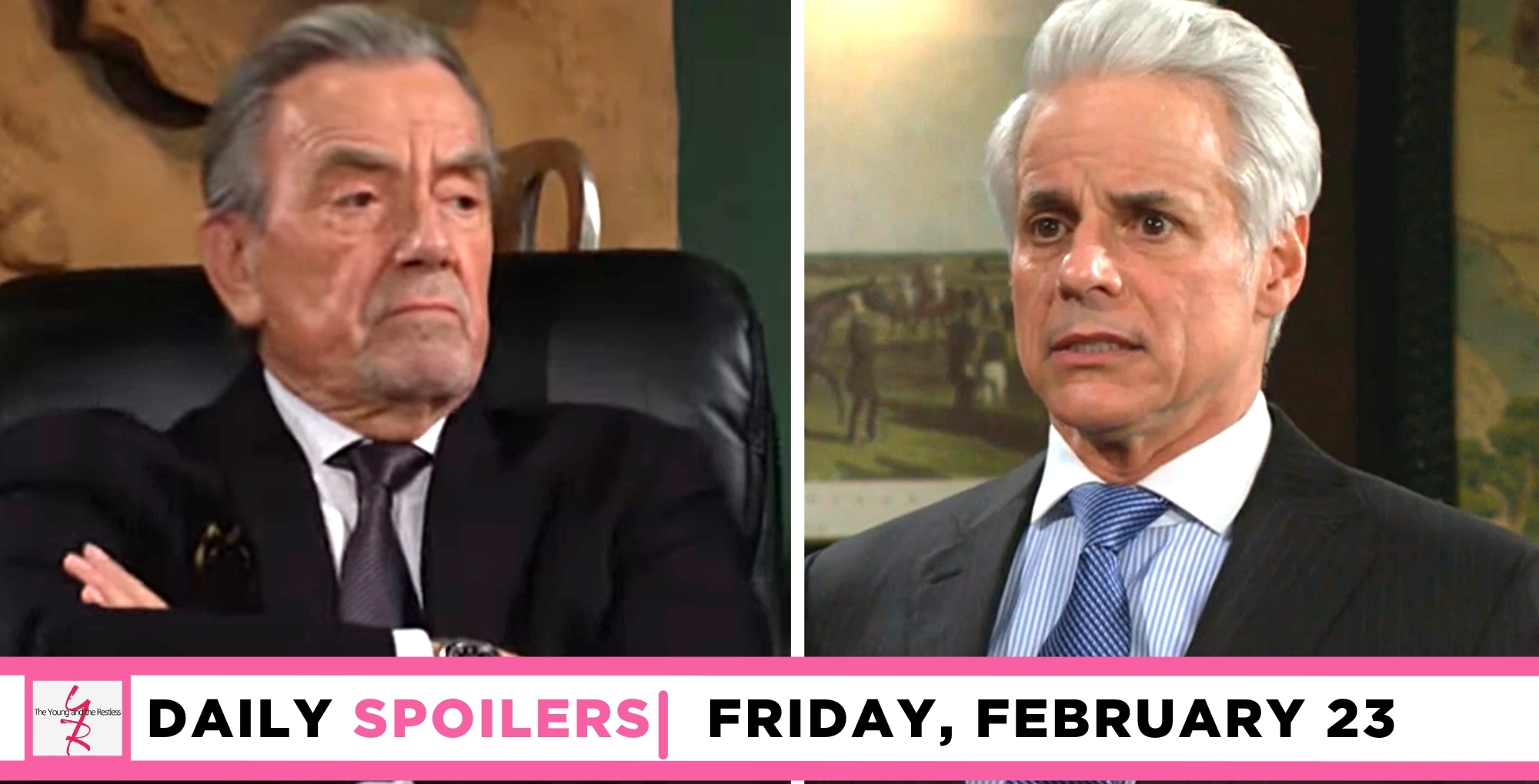 young and the restless spoilers for friday, february 23 episode 12814, victor and michael.