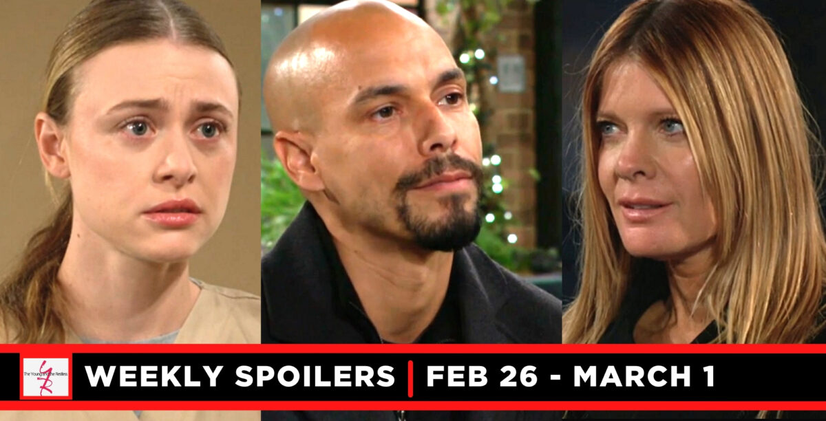 young and the restless spoilers for the week of february 26 - March 1, 2024, claire, devon, phyllis.