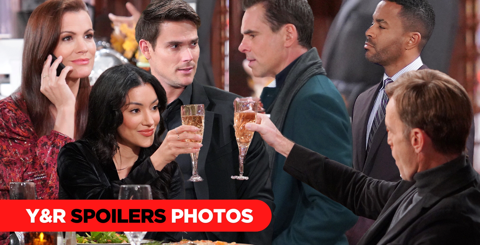 the young and the restless spoilers for february 5, 2024, episode 12800, photo collage.