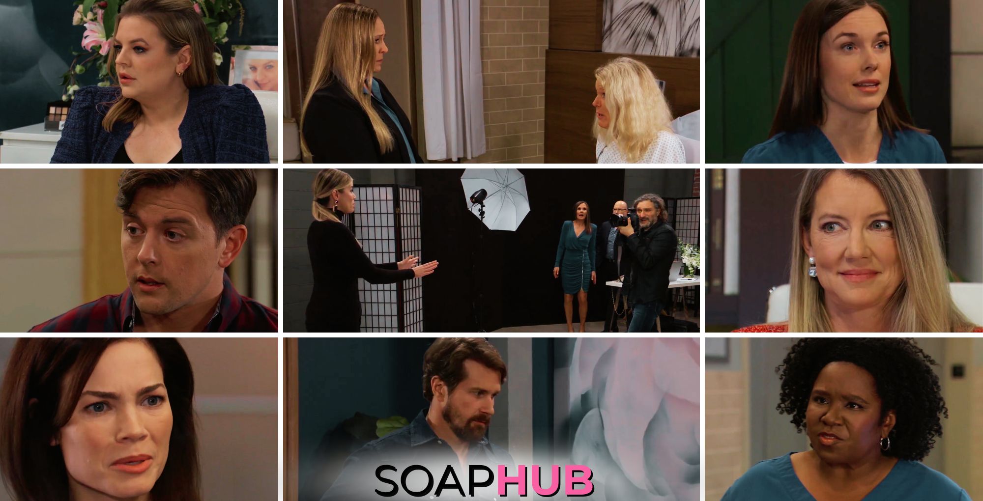 General Hospital preview collage for Tuesday, March 21, 2024, episode, with the Soap Hub logo across the bottom.