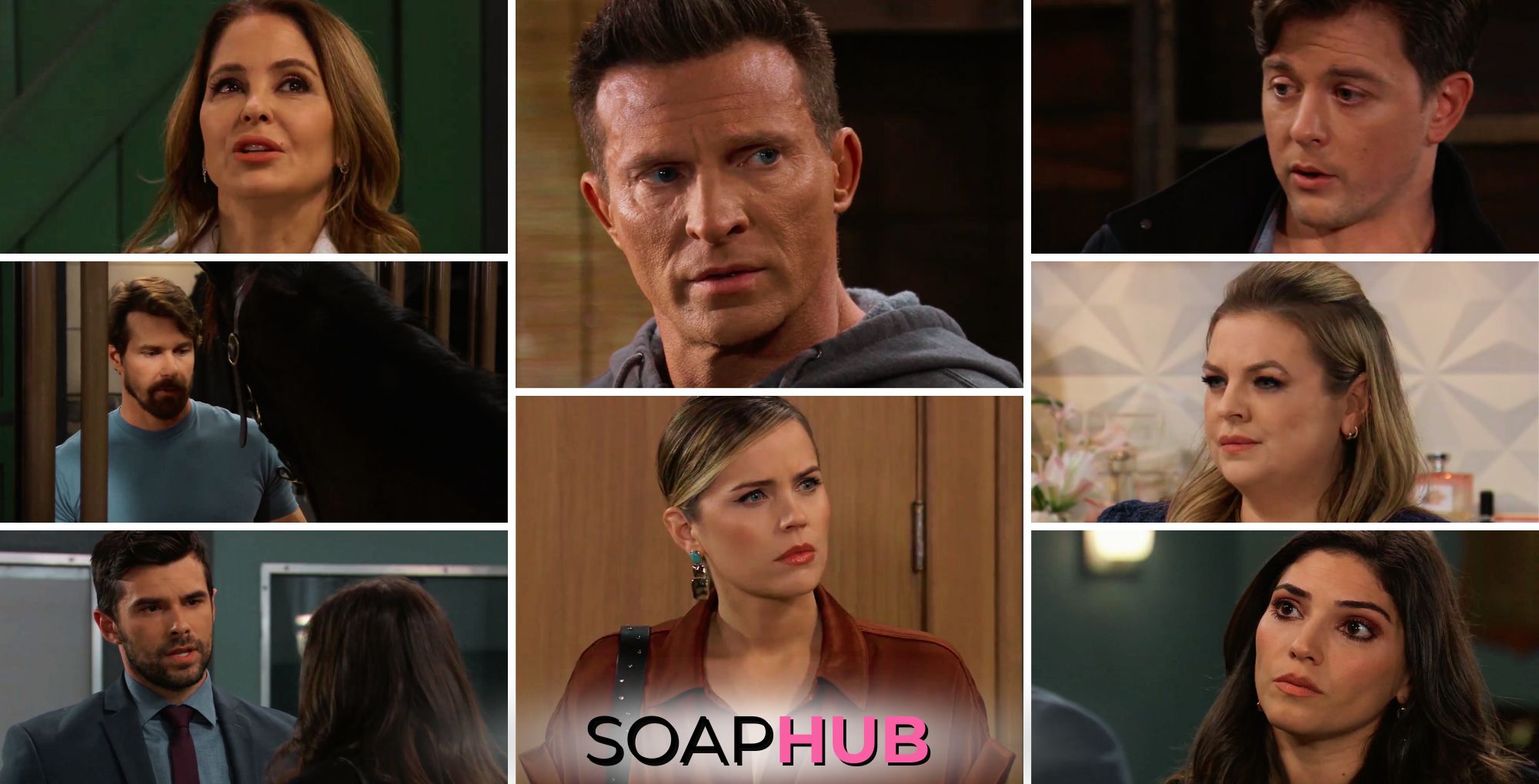 General Hospital preview collage for Friday, March 22, 2024, episode, with the Soap Hub logo across the bottom.