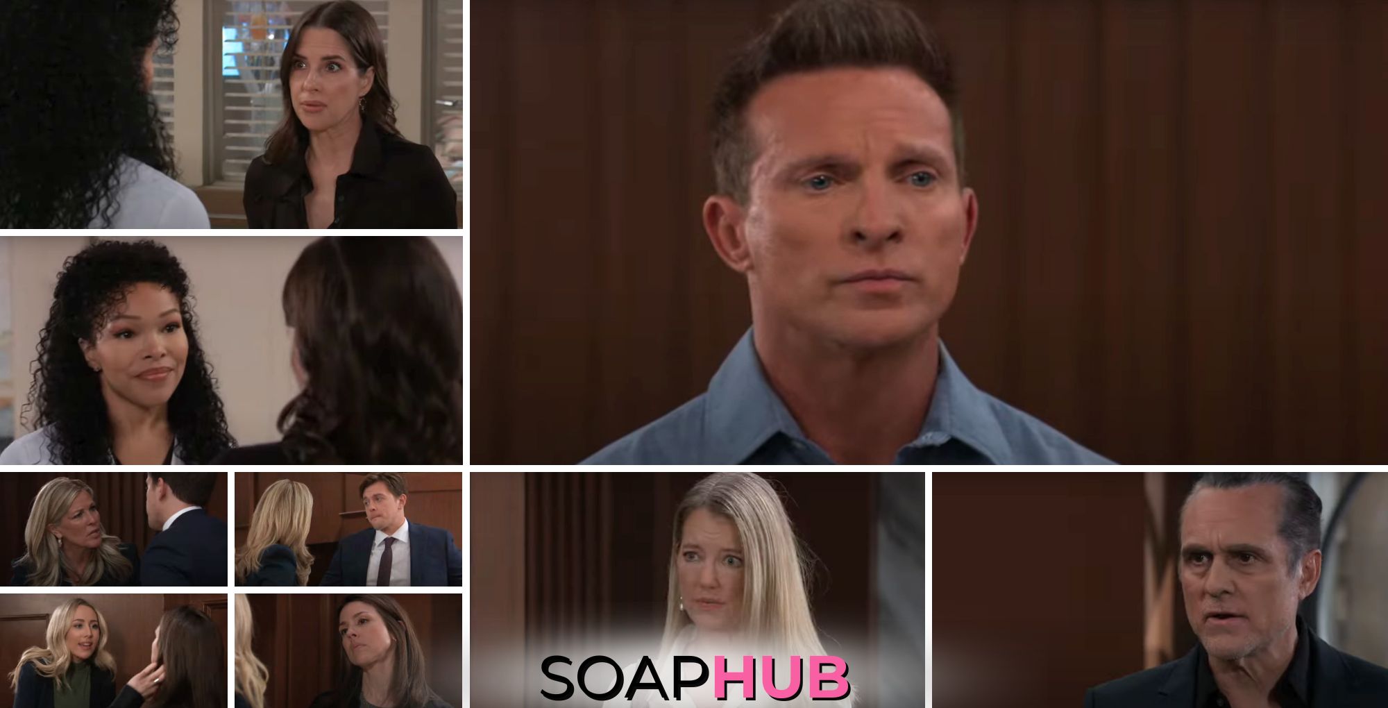 General Hospital preview collage for Tuesday, March 28, 2024, episode, with the Soap Hub logo across the bottom.