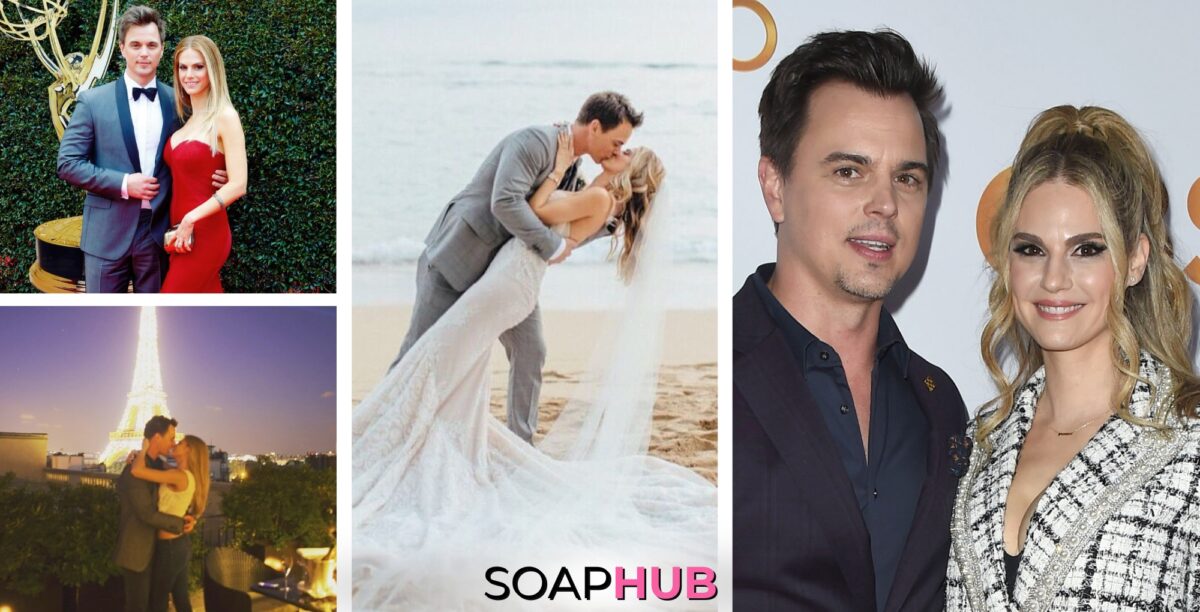 Darin Brooks and Kelly Kruger 8 years of marriage Soap Hub logo.