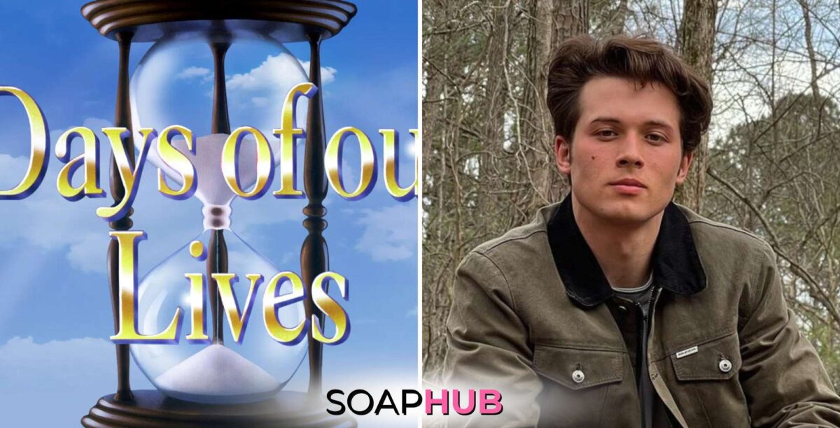 Leo Howard, the actor who will be taking over the role of Tate Black on Days of Our Lives...with Soap Hub logo on the bottom.