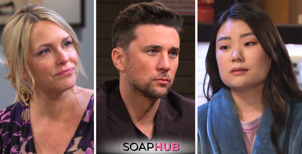 Days of our Lives 2 week breakdown for March 18 through 29 features Nicole, Chad, and Wendy with the Soap Hub logo.