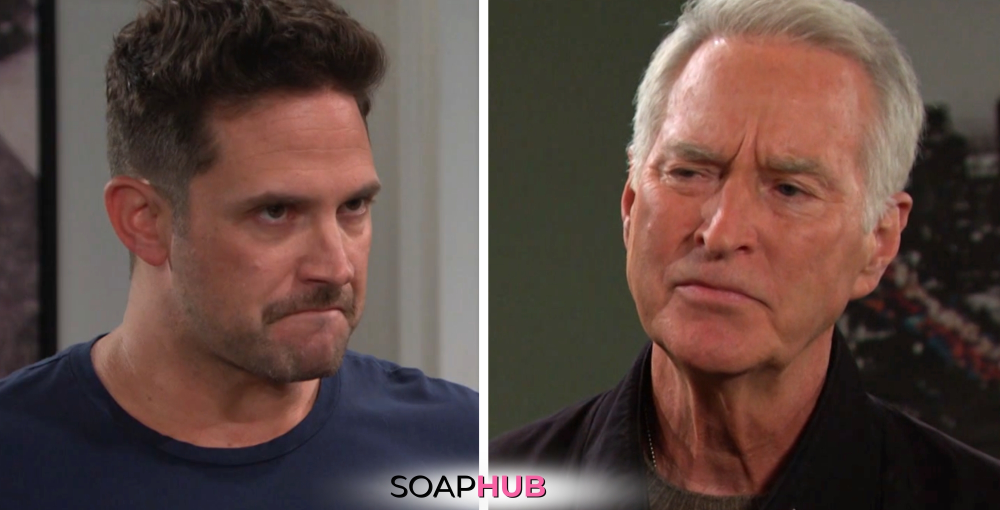 Days of our Lives spoilers for Friday, March 22 feature Stefan and John with the Soap Hub logo across the bottom.