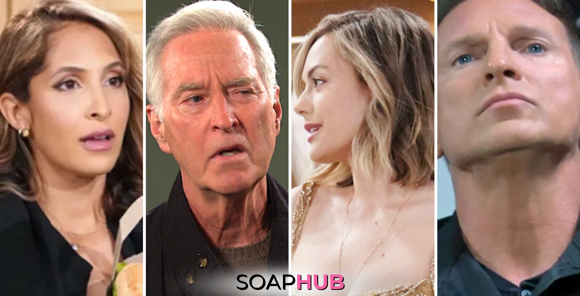 lily on the young and the restless, john on days of our lives, hope on the bold and the beautiful, and jason on general hospital with the Soap Hub logo across the bottom.
