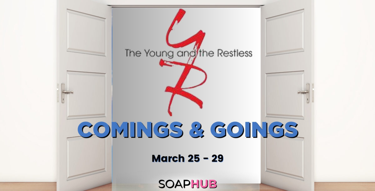 The Young and the Restless casting news for the week of March 25 with the Soap Hub logo across the bottom.