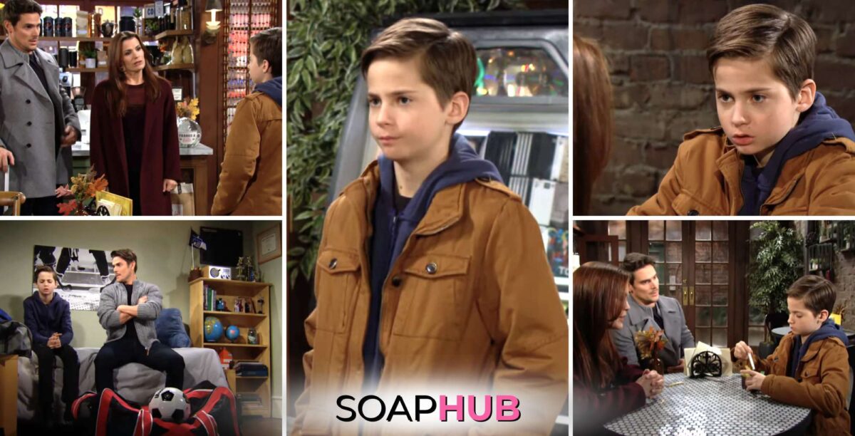 Chelsea, Adam, and Connor on The Young and the Restless with the Soap Hub logo across the bottom.