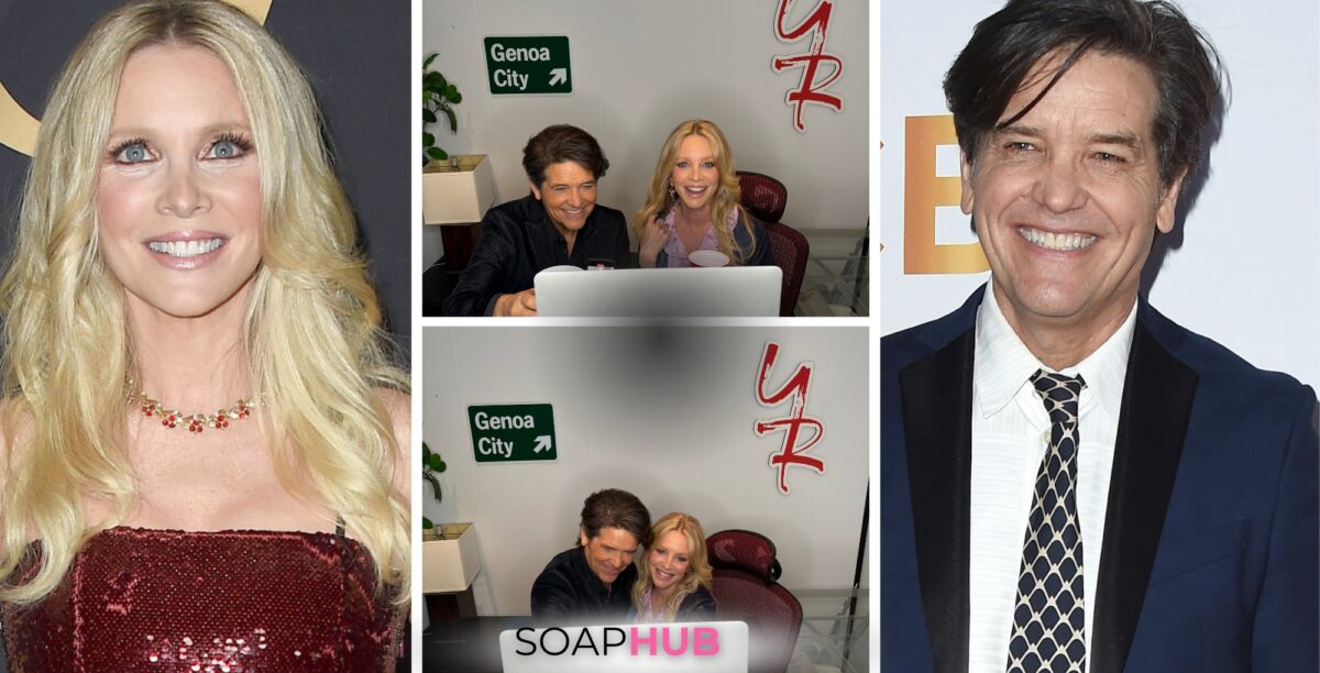 Collage of Laura Lee Bell and Michael Damian with a Soap Hub logo across the bottom.