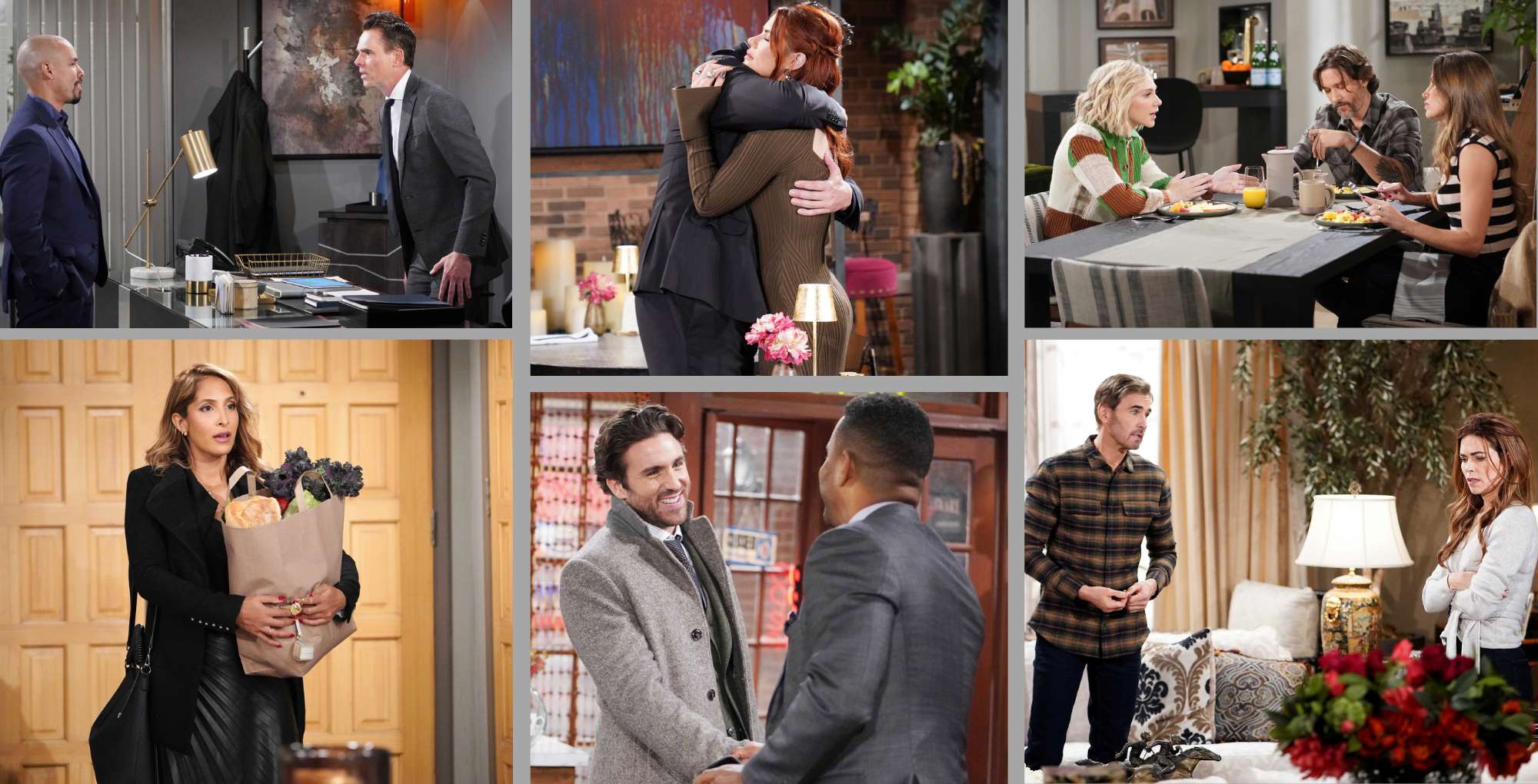 Collage for The Young and the Restless spoilers photos for March 13, 2024.