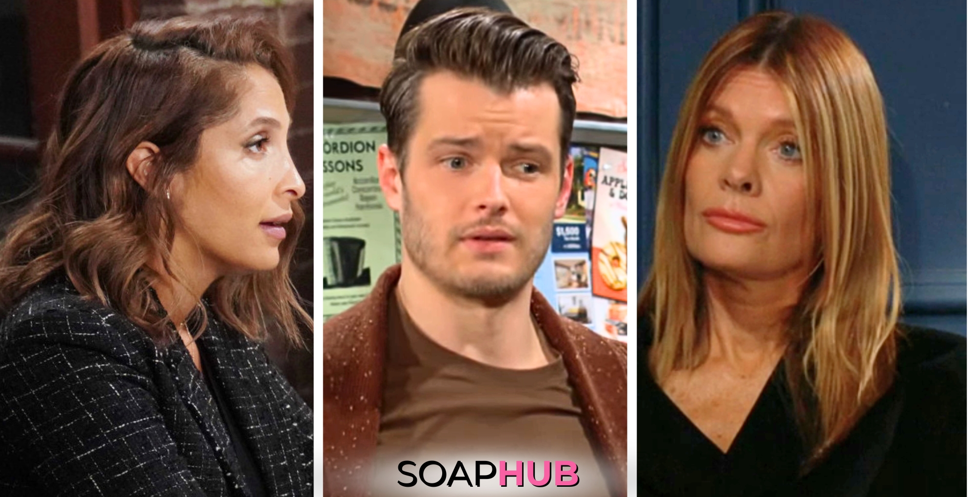 Young and the Restless Spoilers Weekly Update features Lily, Kyle, and Phyllis with the Soap Hub logo across the bottom.