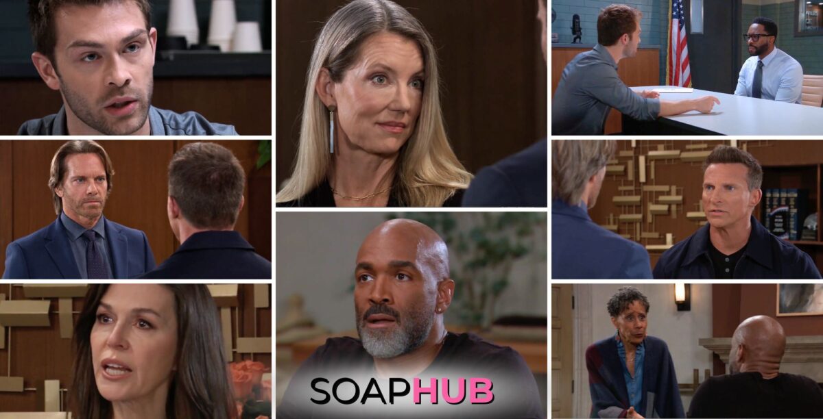 General Hospital preview collage for Tuesday, April 2, 2024, episode, with the Soap Hub logo across the bottom.