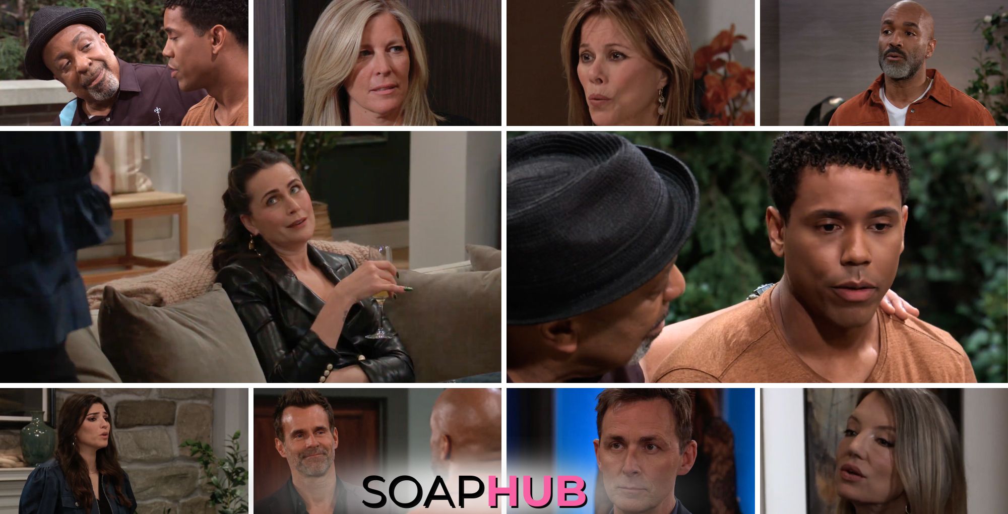 General Hospital preview collage for Thursday, April 11, 2024, episode, with the Soap Hub logo across the bottom.