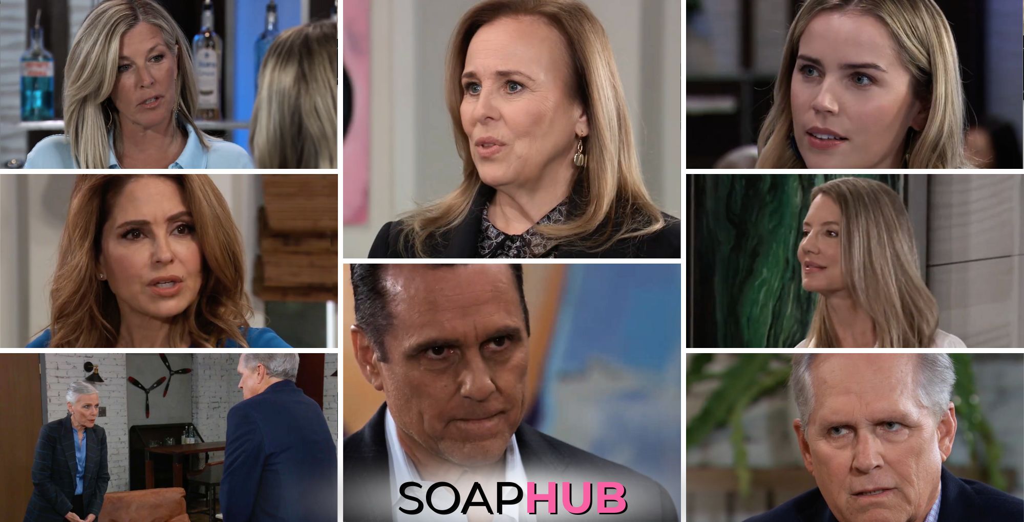 General Hospital preview collage for Friday, April 26, 2024, episode, with the Soap Hub logo across the bottom.