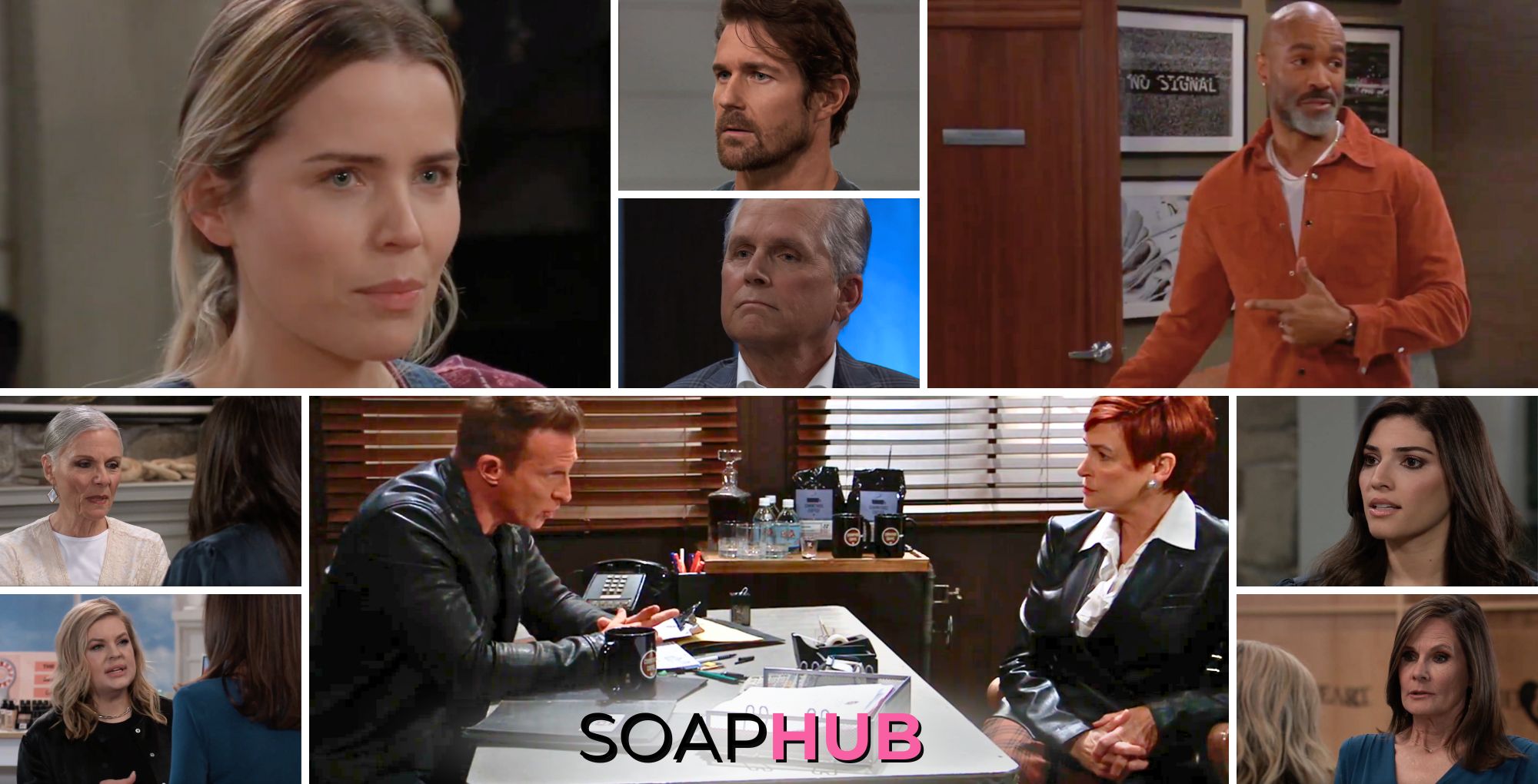 General Hospital preview collage for Friday, April 12, 2024, episode, with the Soap Hub logo across the bottom.