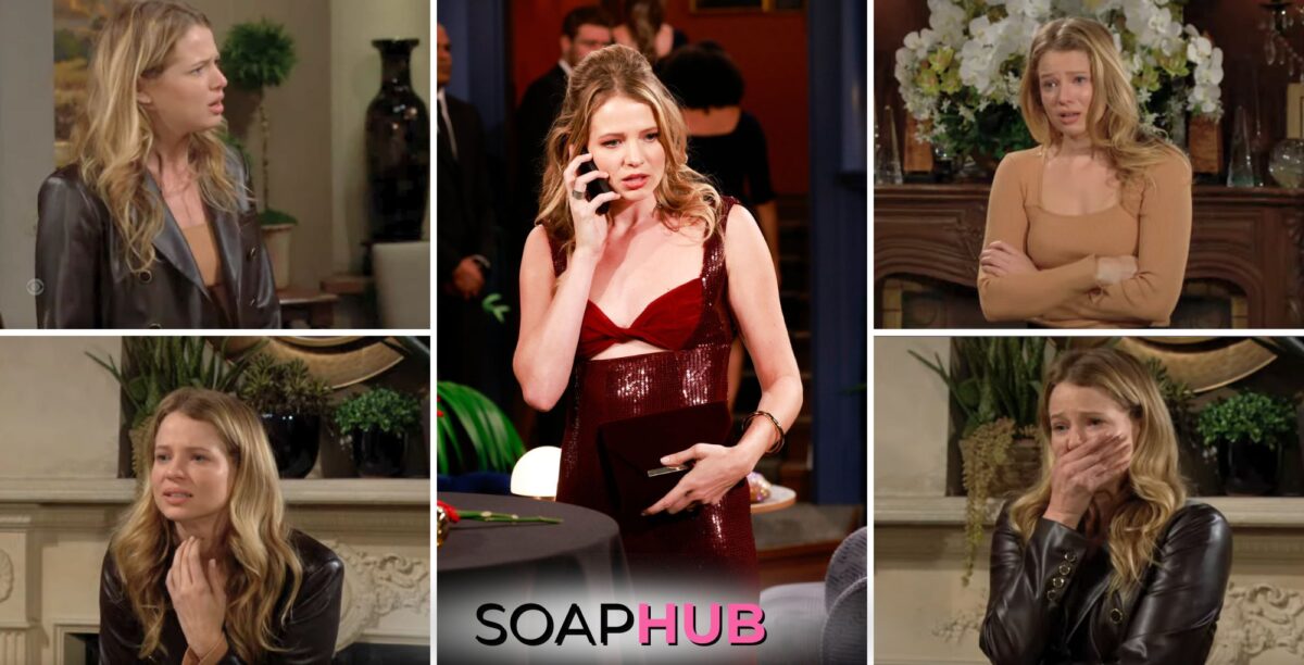 Collage featuring Summer from The Young and the Restless, from episodes 4.15 and 4.16, with soap hub logo on the bottom