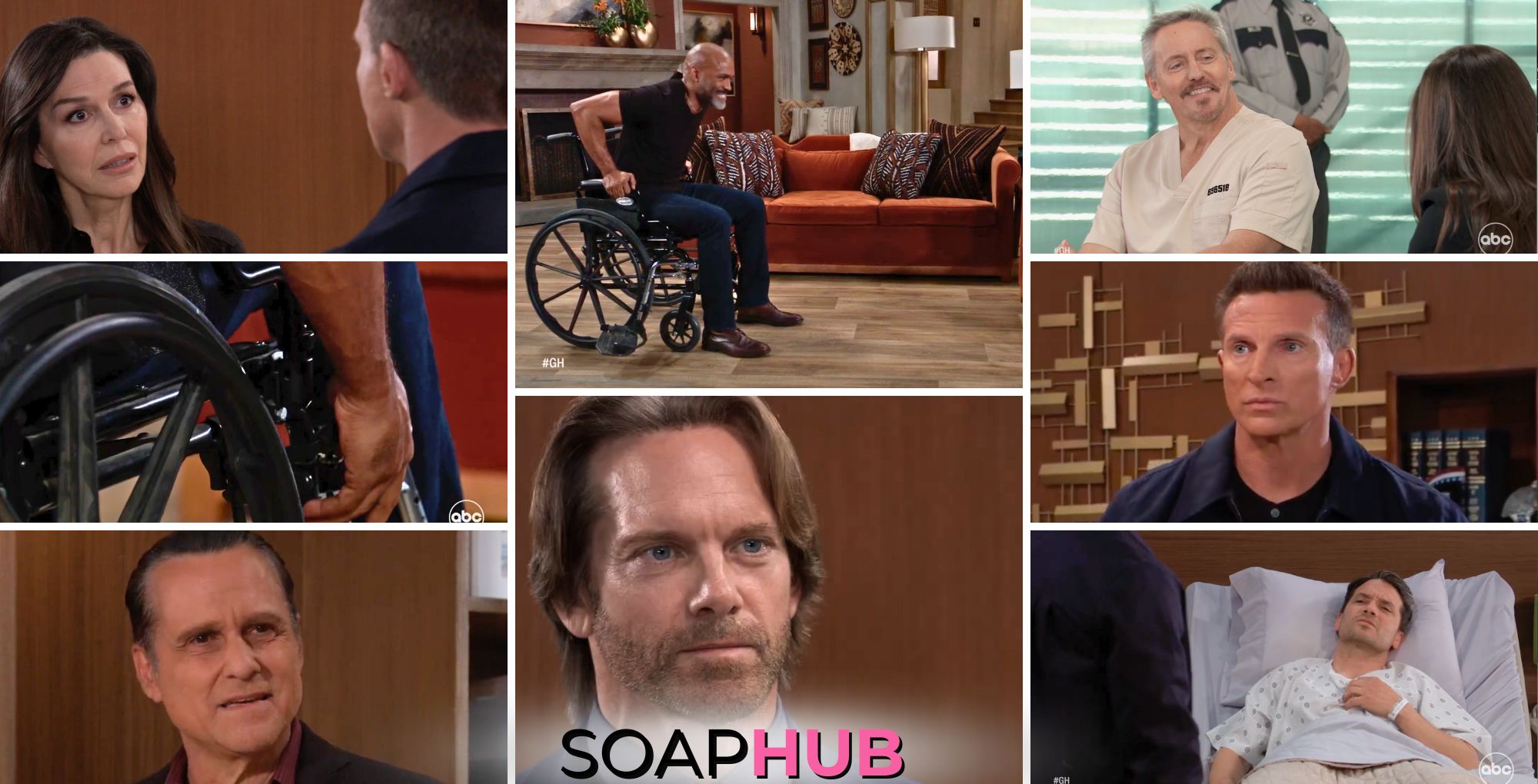 General Hospital spoilers weekly video preview collage for the week of April 1 with the soap hub logo near the bottom of the graphic