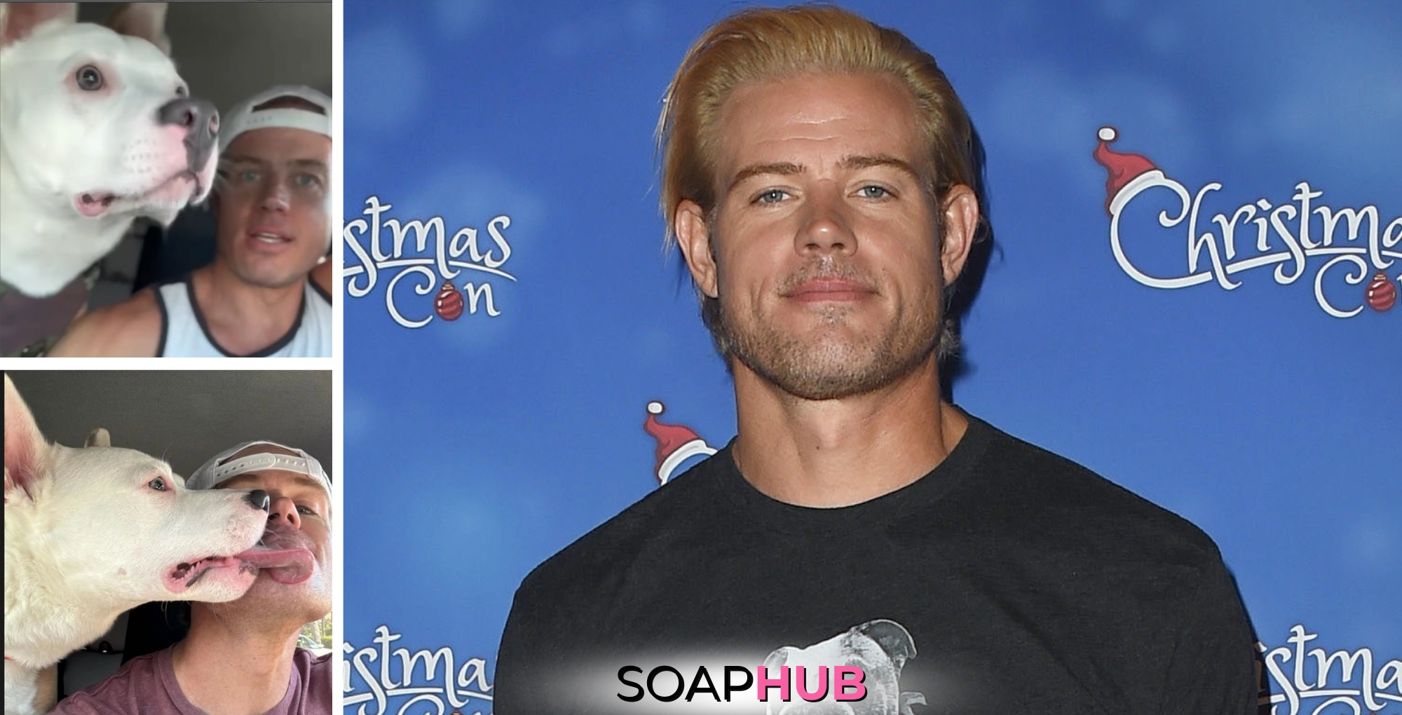 Trevor Donovan dog Roscoe Soap Hub logo