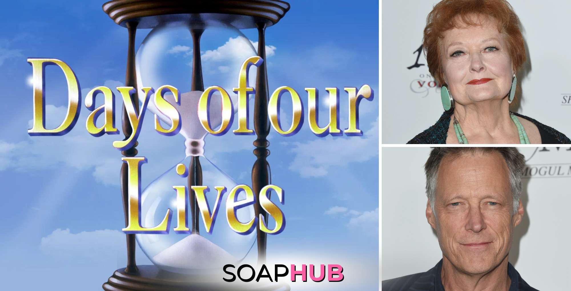 Days of our Lives Maree Cheatham and Matthew Ashford with the Soap Hub logo across the bottom.