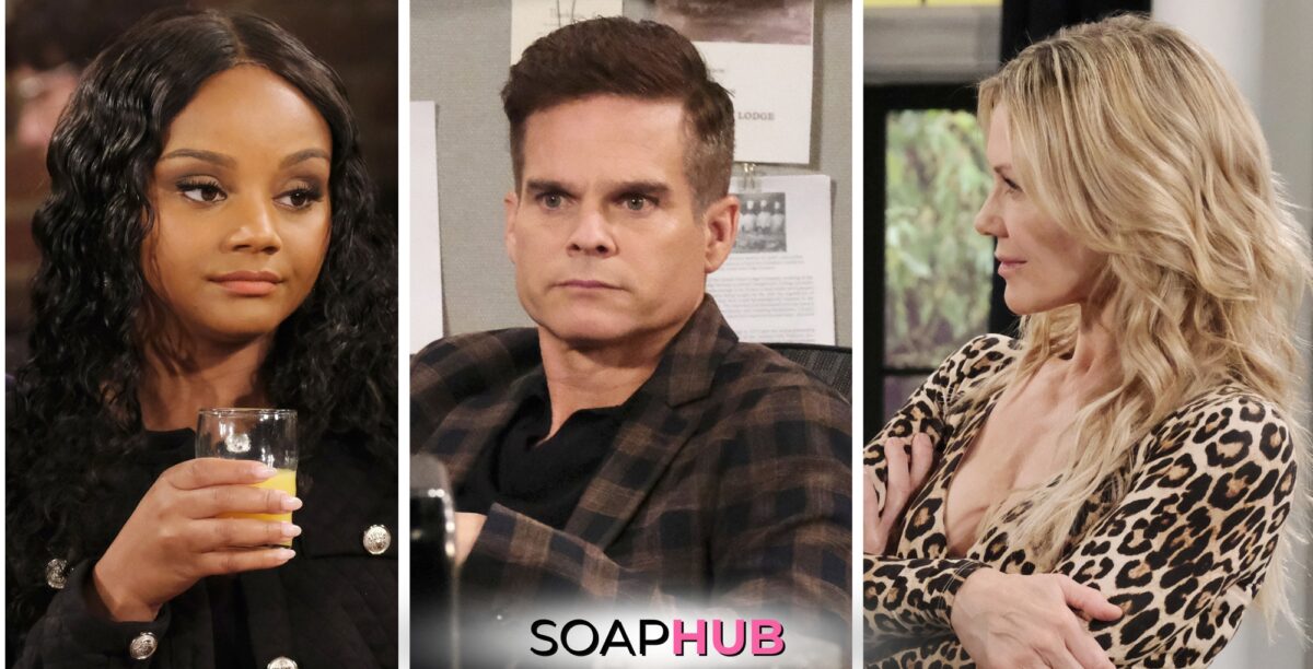 Days of our Lives spoilers two week breakdown features Chanel, Leo, and Kristen with the Soap Hub logo.