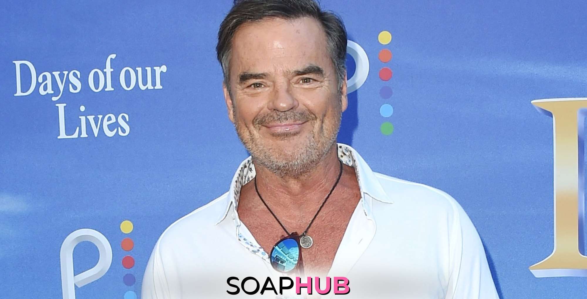 Days of Our Lives' Wally Kurth with the Soap Hub logo across the bottom.