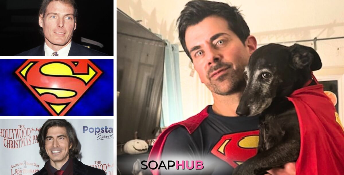 Adam Huss as Superman Sawyer as Krypto Christopher Reeve Brandon Routh Soap Hub logo