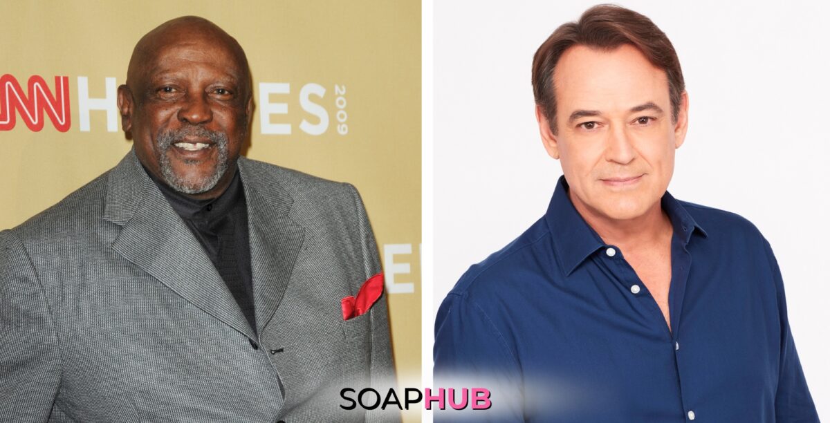 GH Jon Lindstrom and the late Louis Gossett Jr. with the Soap Hub logo across the bottom.