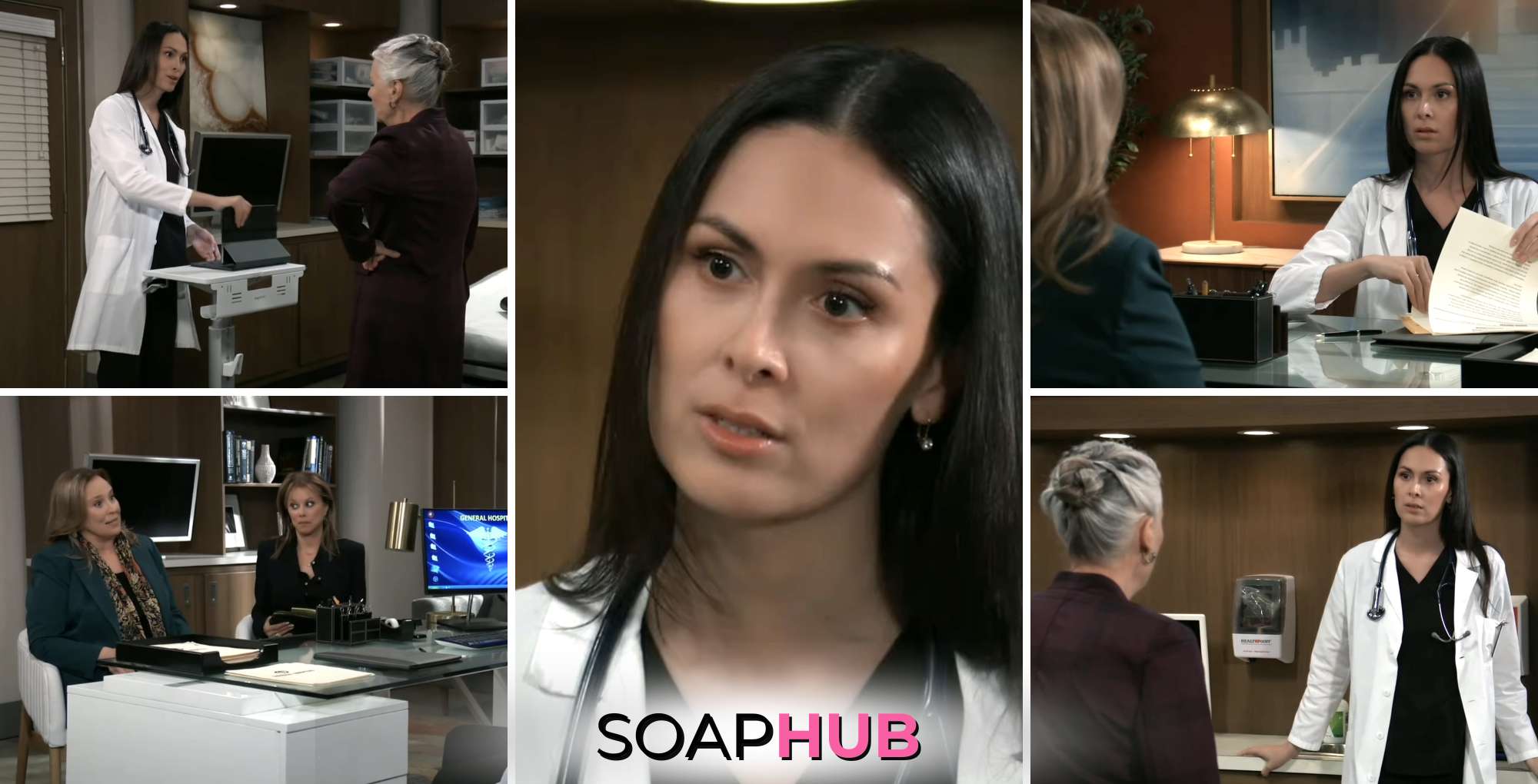 General Hospital for April 4 featured Terry with the Soap Hub logo across the bottom.