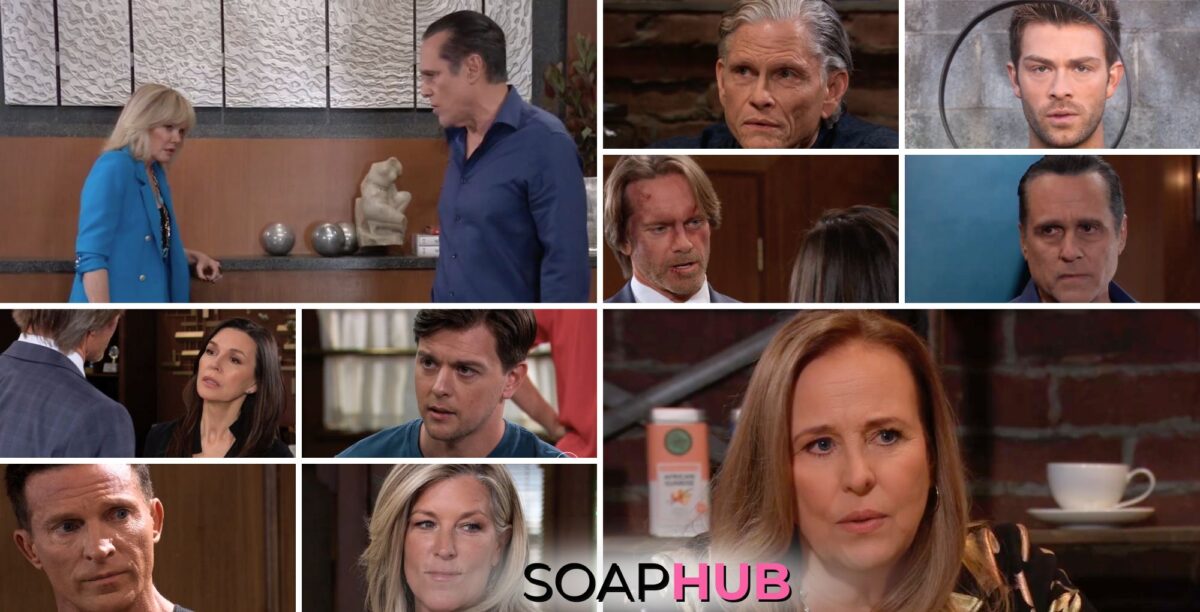 General Hospital spoilers weekly video preview collage for the week of April 15 with the soap hub logo near the bottom of the graphic