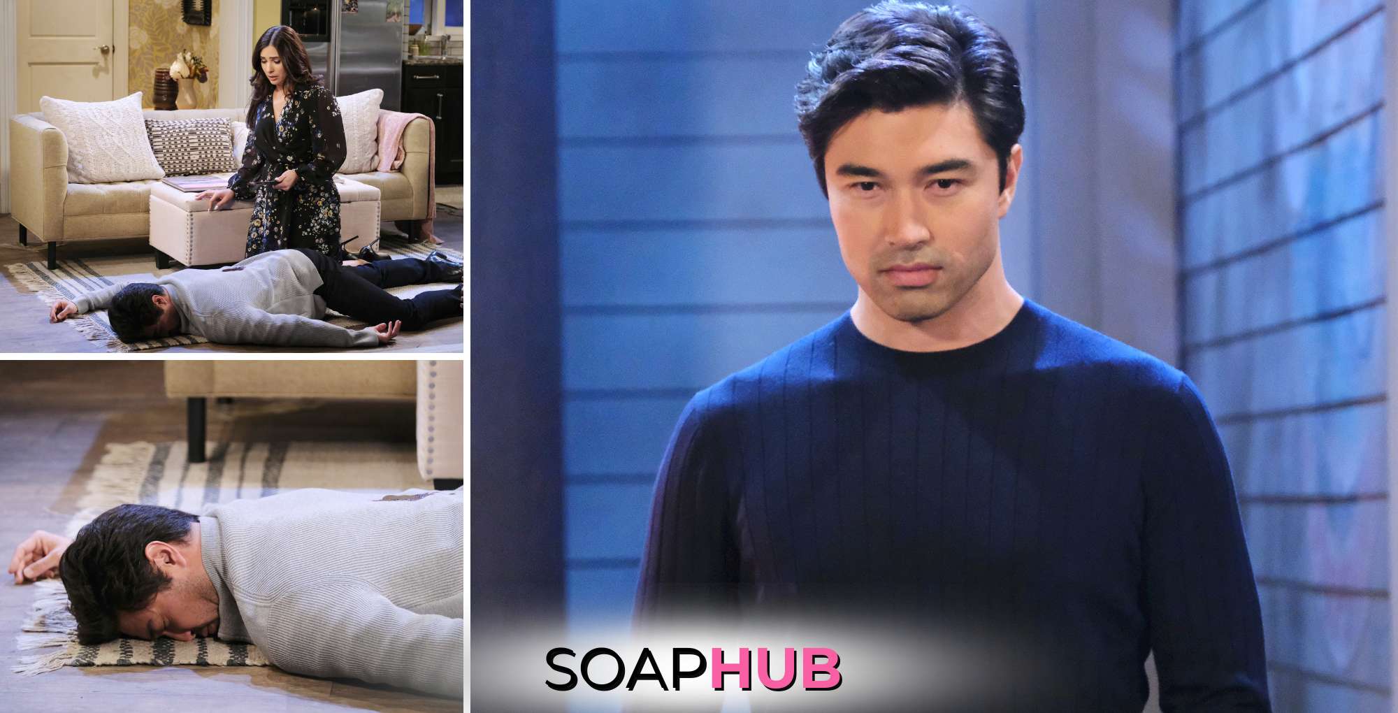 Li Shen, Gabi on Days of our Lives with the Soap Hub logo.