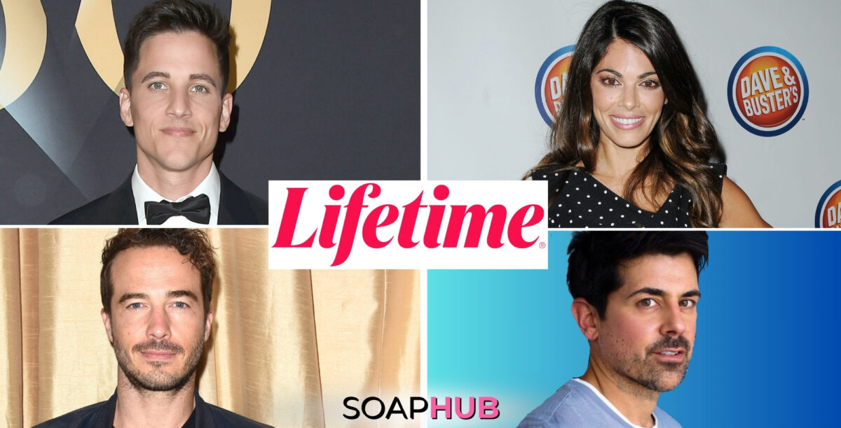 Mike Manning, Lindsay Hartley, RYan Carnes, and Adam Huss with the Soap Hub logo across the bottom.