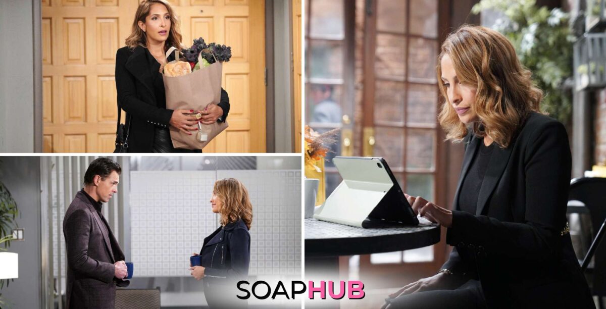 Young and the Restless spoilers for April 22 feature Lily and Billy with the Soap Hub logo across the bottom.