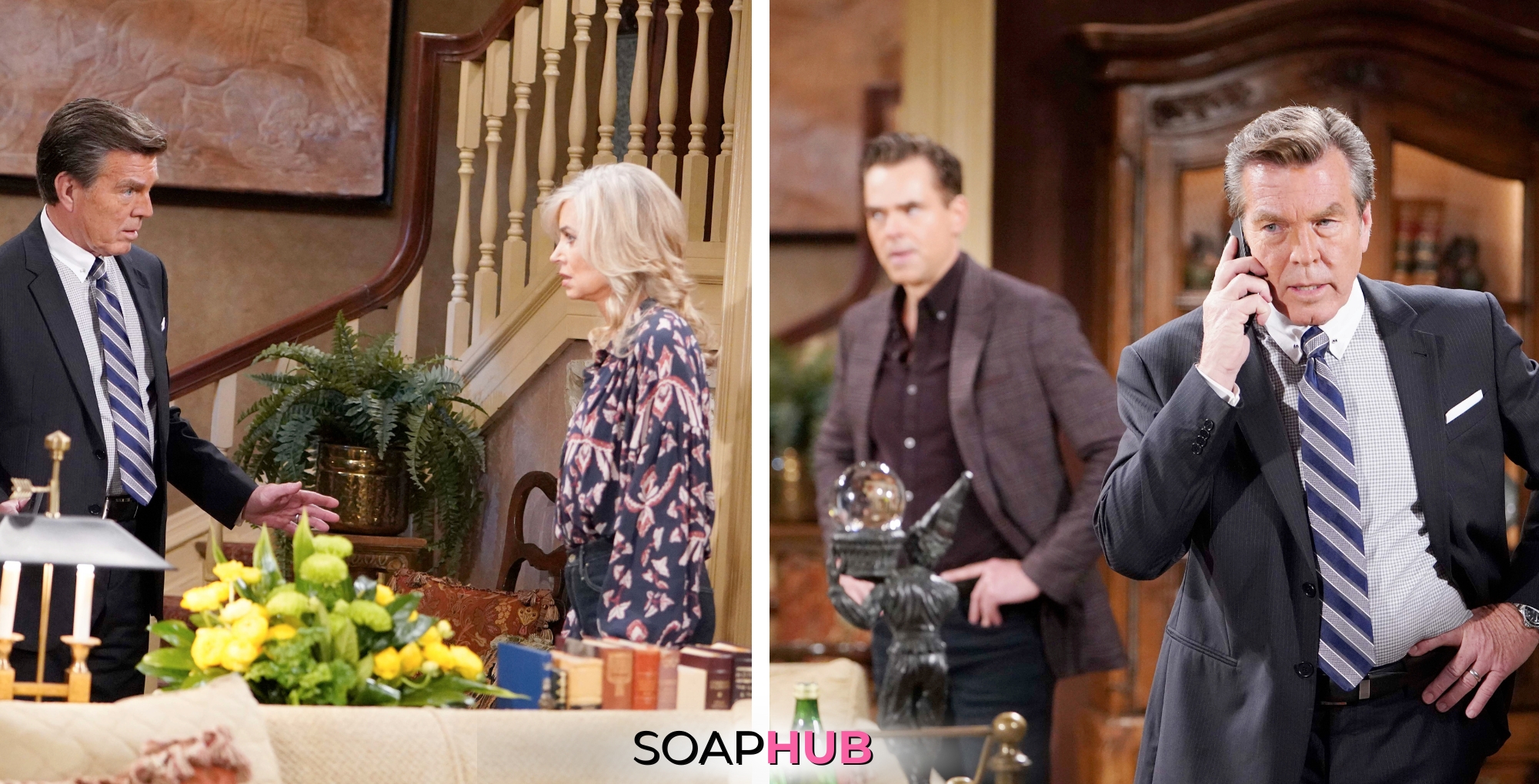 The Young and the Restless spoilers for April 11 feature Jack, Ashley, and Billy with the Soap Hub logo across the bottom.