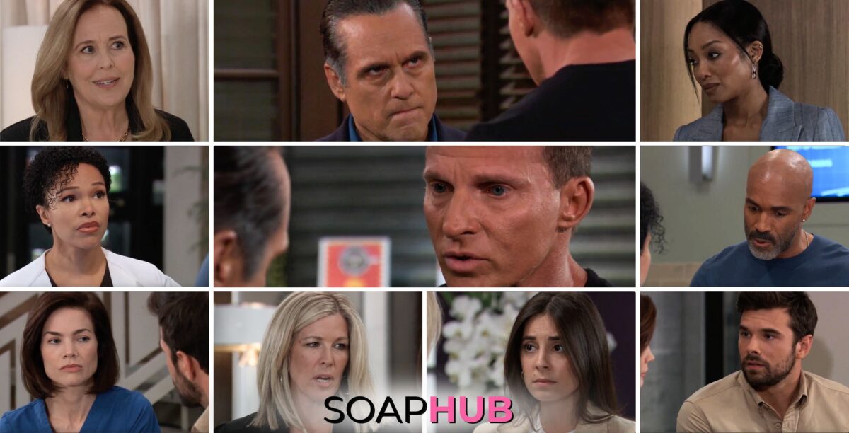 General Hospital preview collage for Friday, May 31, 2024, episode, with the Soap Hub logo across the bottom.