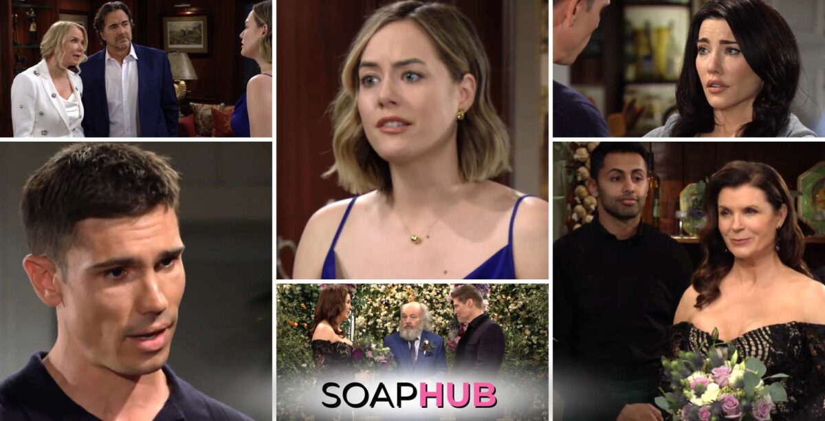 The Bold and the Beautiful spoilers video for May 20 with the Soap Hub logo.