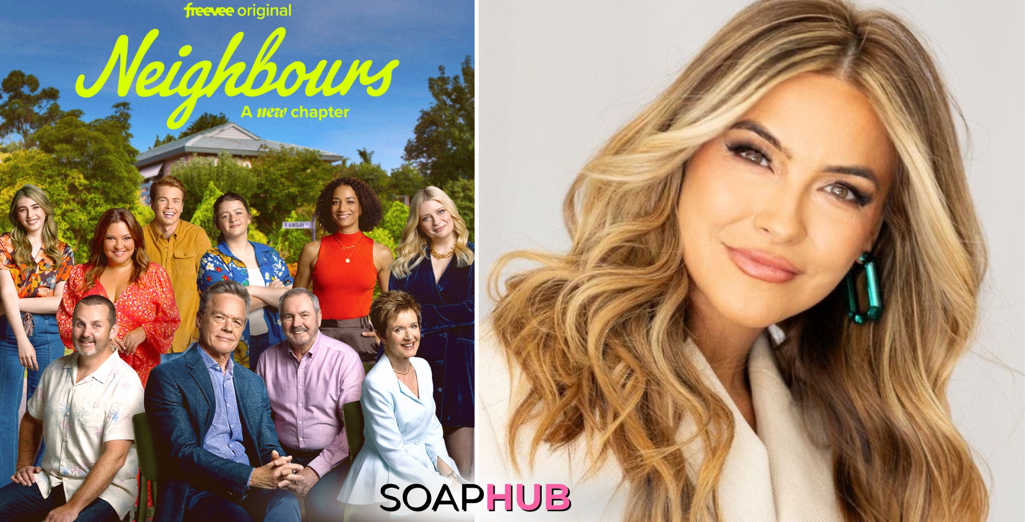 Chrishell Stause joins the cast of the Aussie soap, Neighbours, with Soap Hub image near the bottom