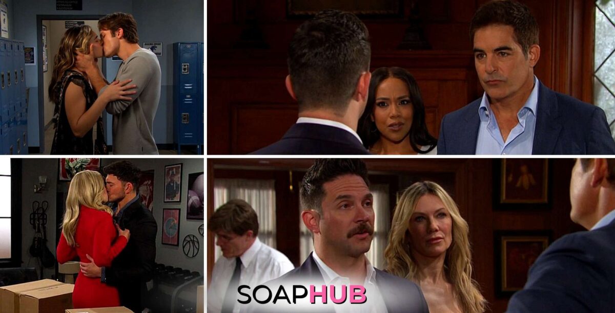 Holly, Tate, Jada, Rafe, Theresa, Alex, Stefan, and Kristen with the Soap Hub logo across the bottom.