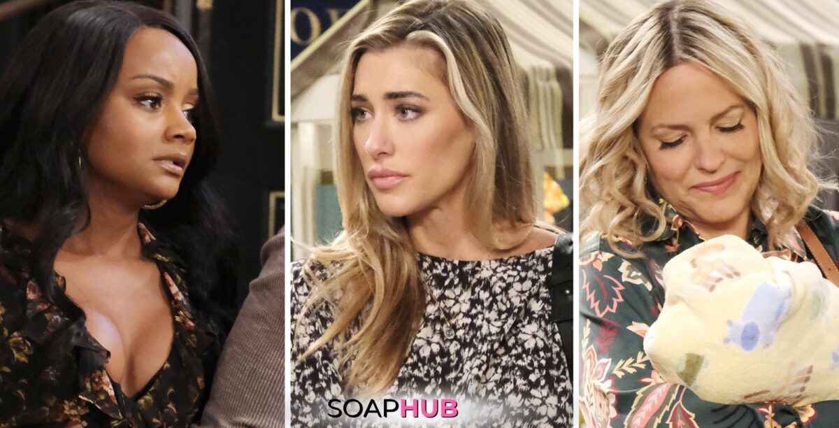 Days of our Lives spoilers with Chanel, Sloan, and Nicole and the Soap Hub logo.