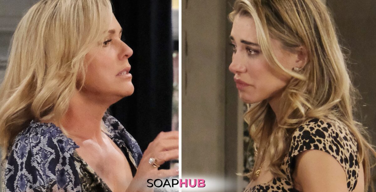 Days of our Lives spoilers for May 31 features Nicole and Sloan with the Soap Hub logo.