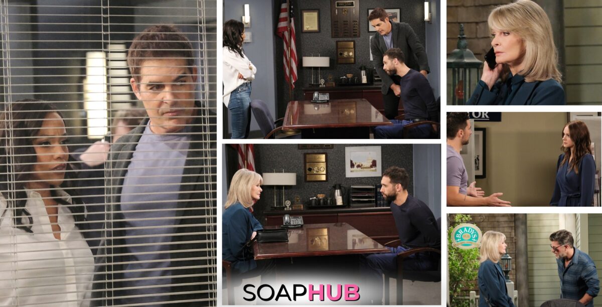 Spoiler photos for the May 23, 2024 episode of Days of Our Lives with the Soap Hub logo across the bottom.