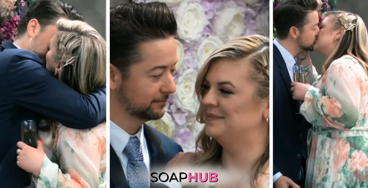 Spinelli and Maxie on the May 16, 2024 episode of General Hospital with the Soap Hub logo across the bottom.